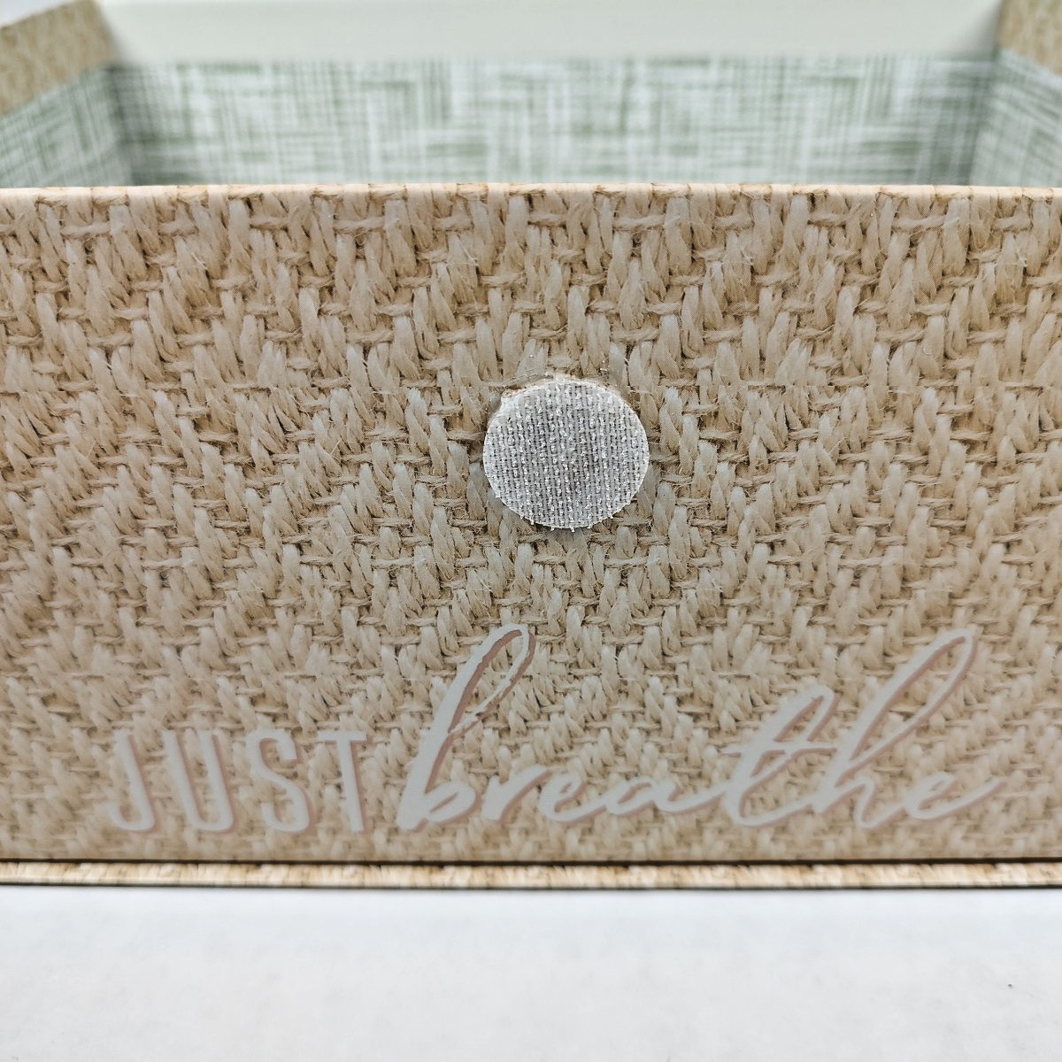 Just Breathe Modern Coastal Gift Organization Storage Box Hook & Loop Closure