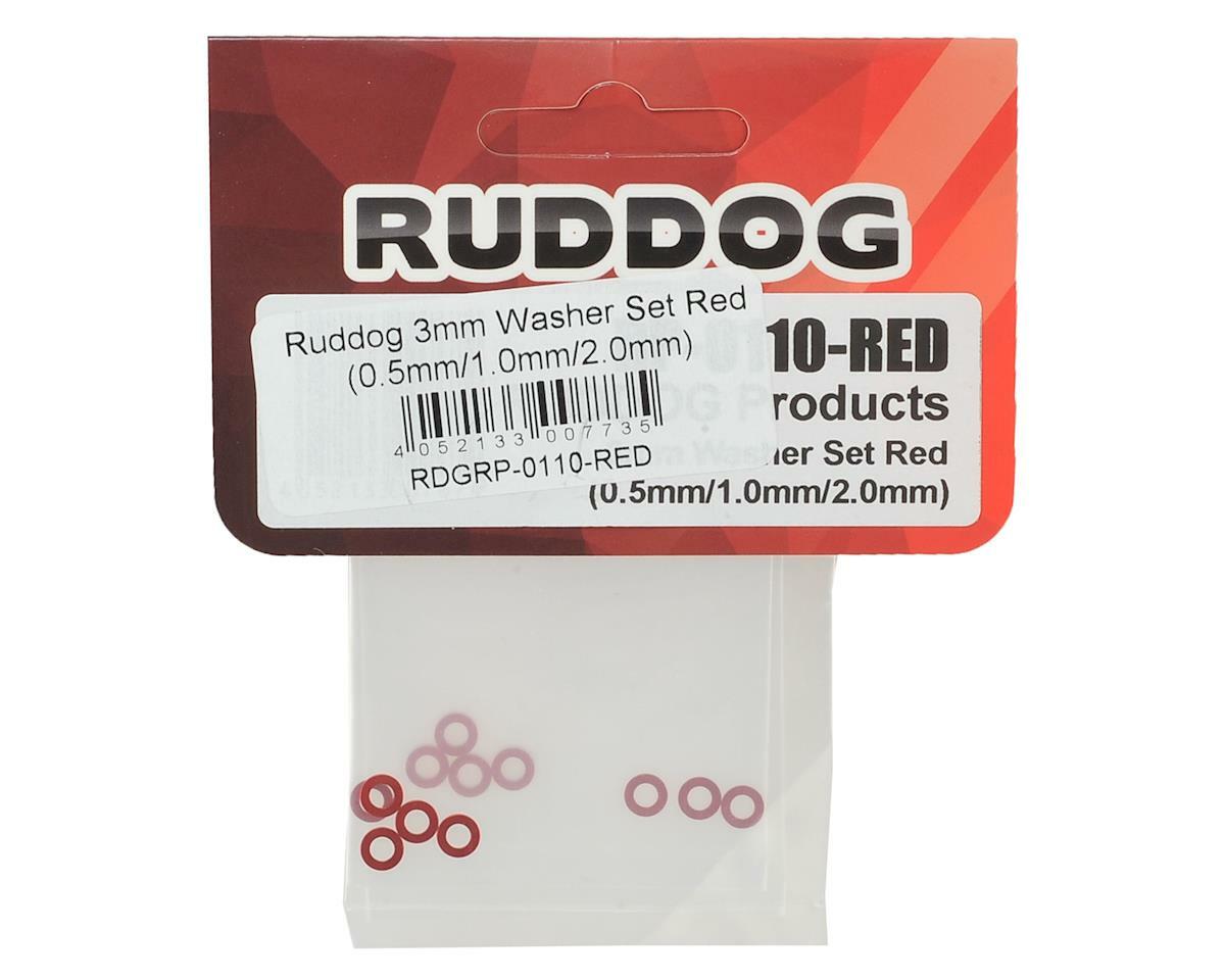 Ruddog 3mm Washer Set (Red) (0.5mm/1.0mm/2.0mm) [RDGRP-0110-RED]