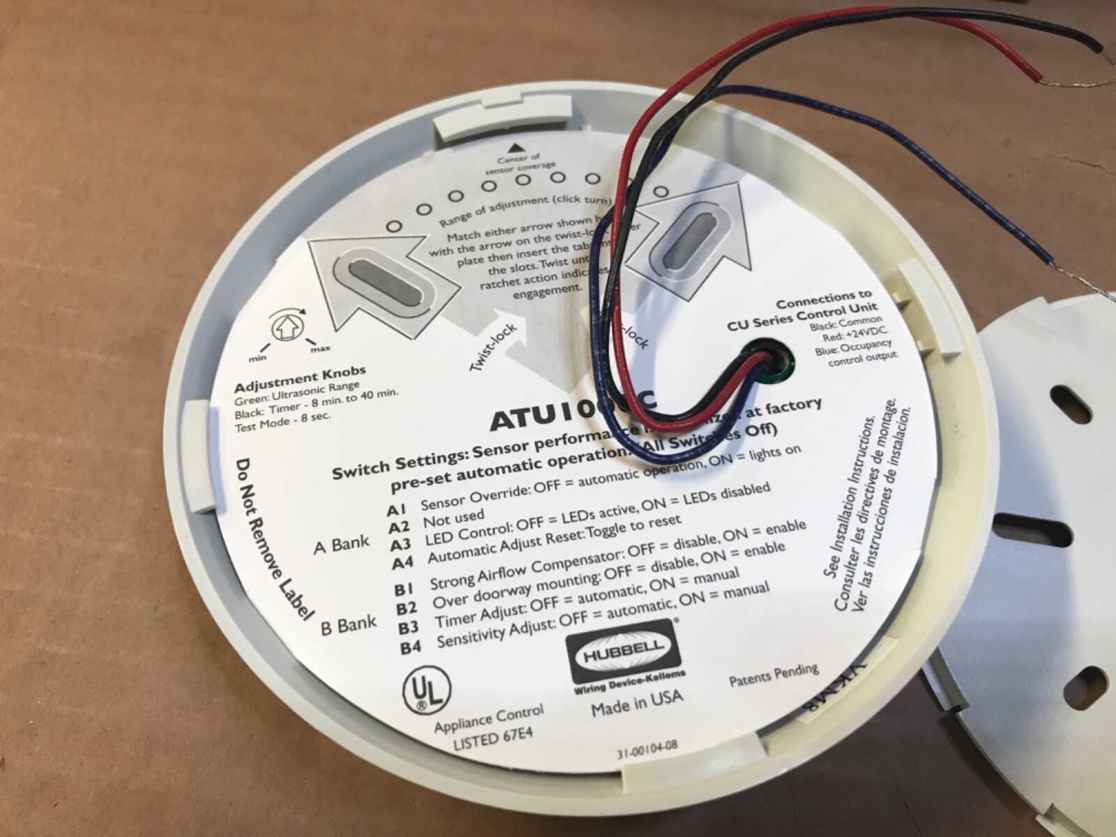 Hubbell ATU1000C H-MOSS Ceiling Occupancy Sensor *NEW*