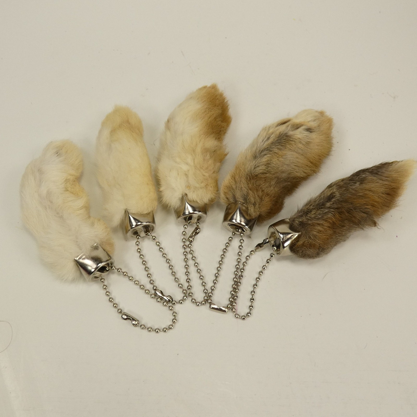 Bulk 50 New Lucky Rabbits Foot Key Chain, Zipper Pull, Charm Natural Colors