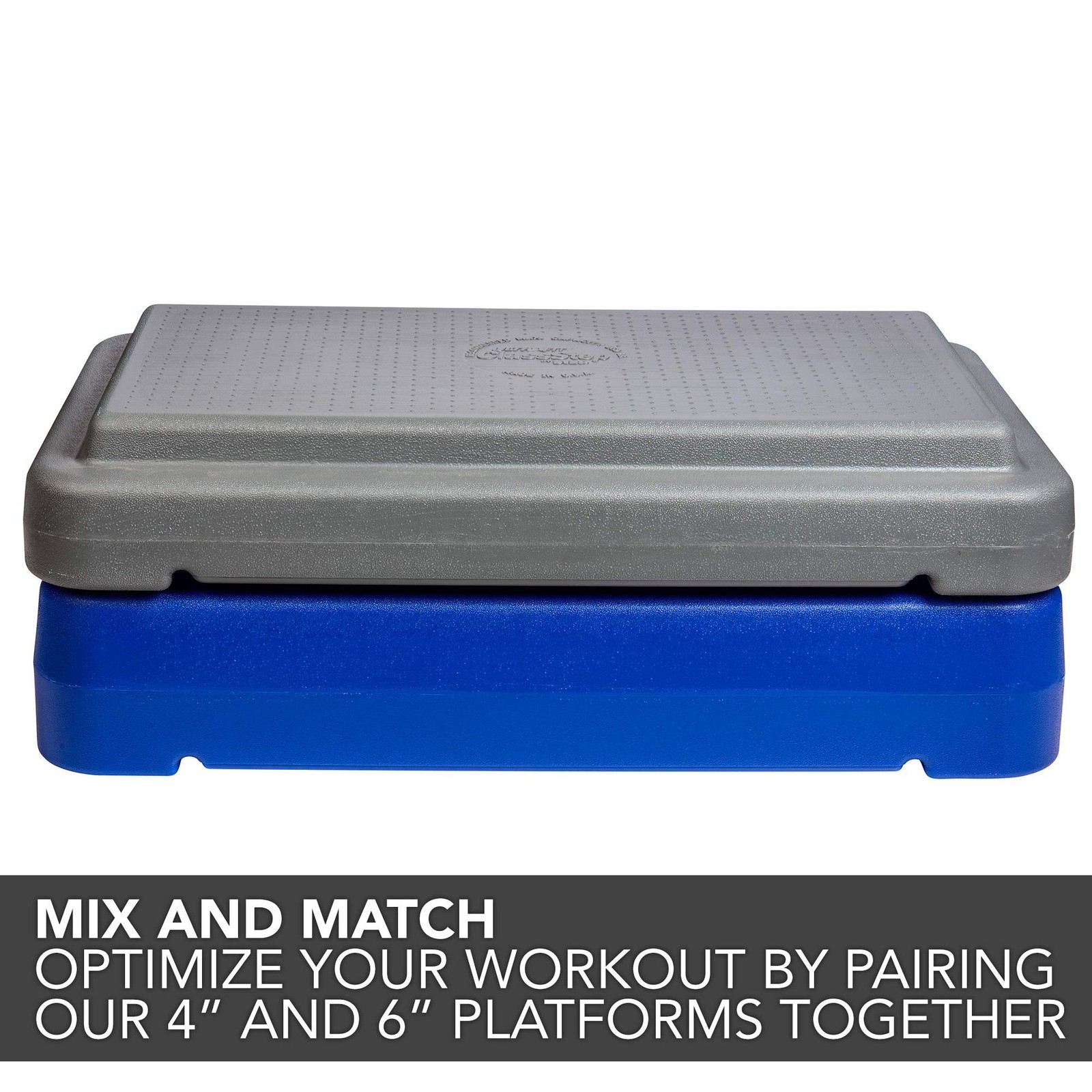 The Step Made in USA 4 Inch Stackable Aerobic Exercise Platform Grey with