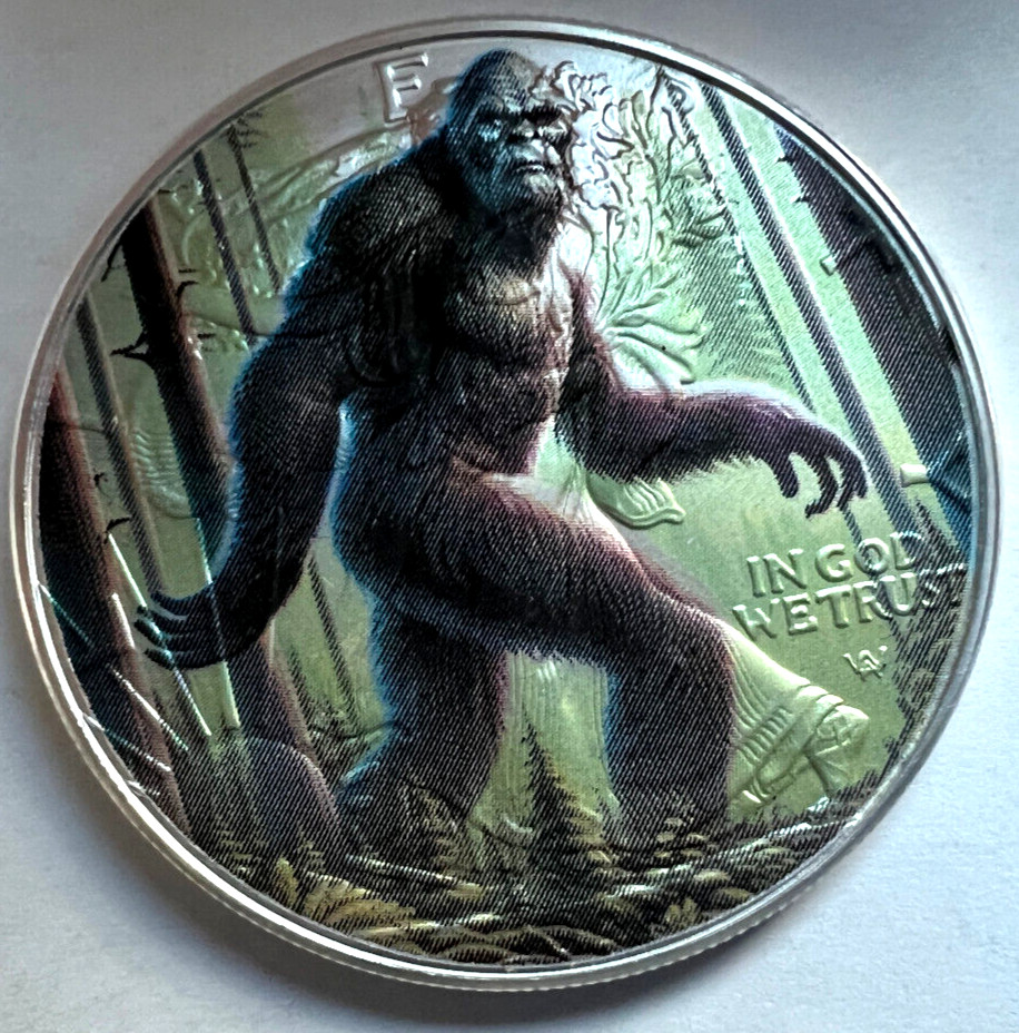 Sasquatch Bigfoot -  American Silver Eagle 1oz .999 Silver Dollar Coin