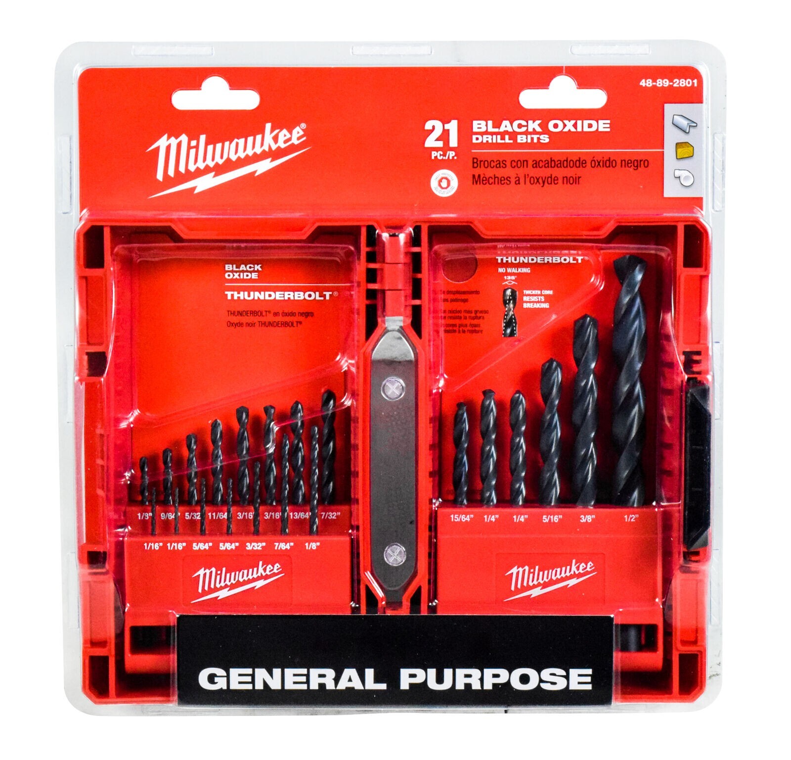 Milwaukee Thunderbolt Black Oxide Drill Bits - 21-Pc. Set, Model# 48-89-2801