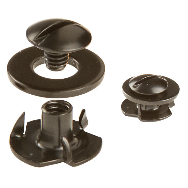Screw Post w/Nut 1/4" (6 mm) Black 4/pk Tandy Leather 1290-08