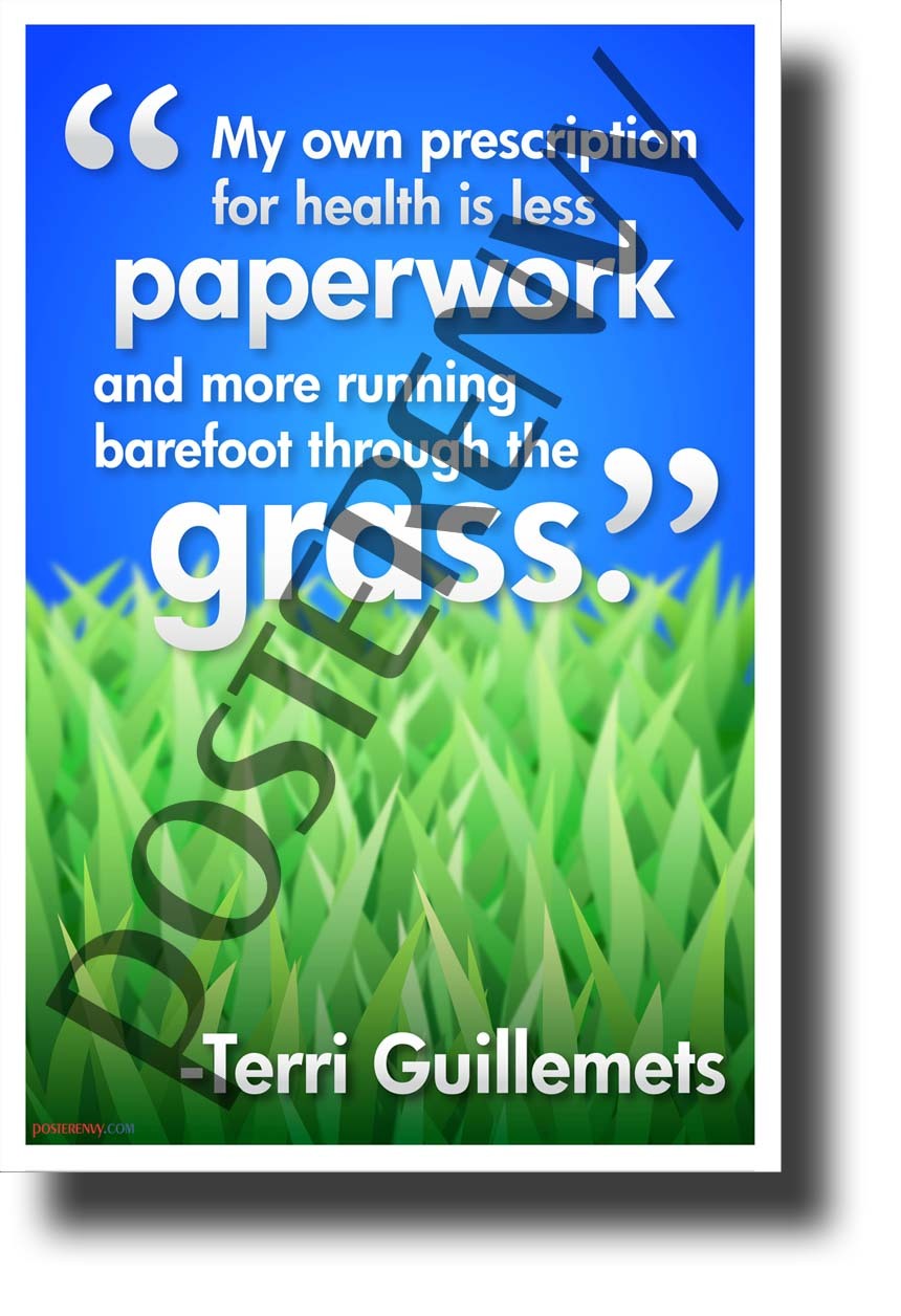 "My Own Prescription for Health..." - Terri Guillemets - NEW Motivational Poster