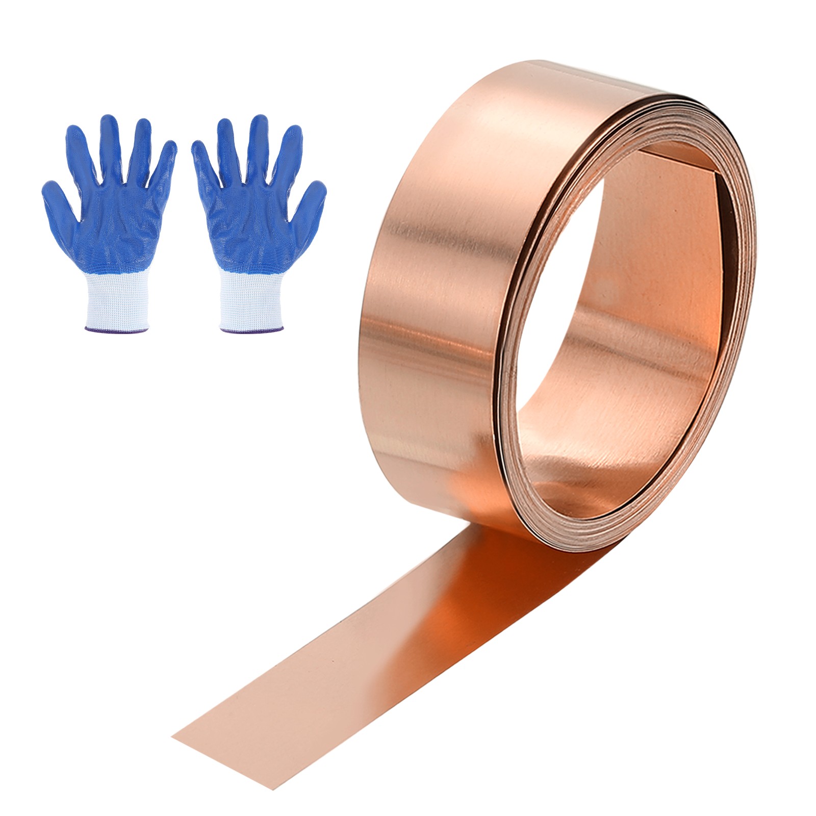 3.28ft Copper Sheet Roll, 1000x10x0.4mm Pure Copper Strip with Gloves
