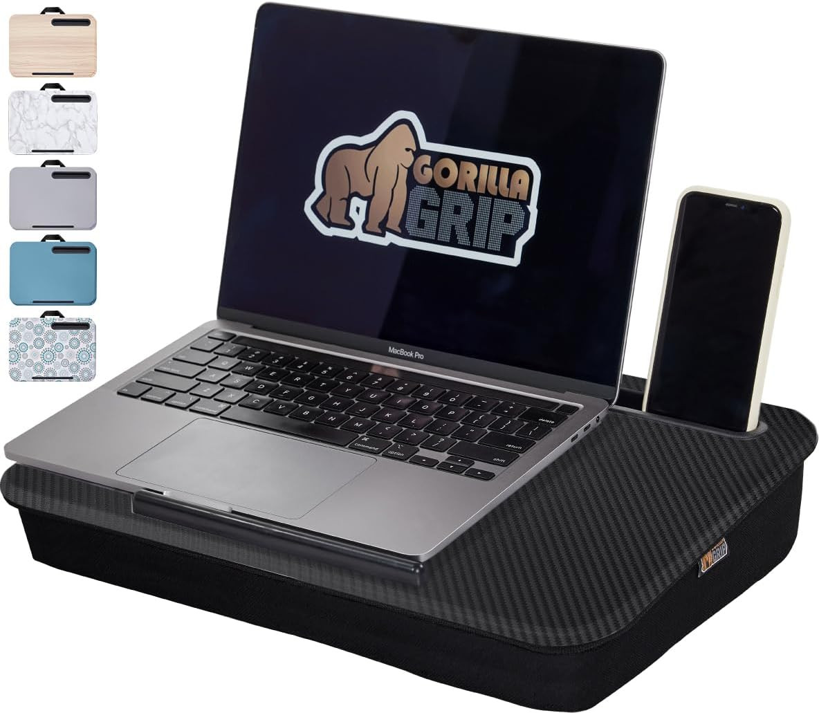 Laptop Lap Desk with Phone Holder, Pillow Cushion Desks Fit Laptops up to 15.6",