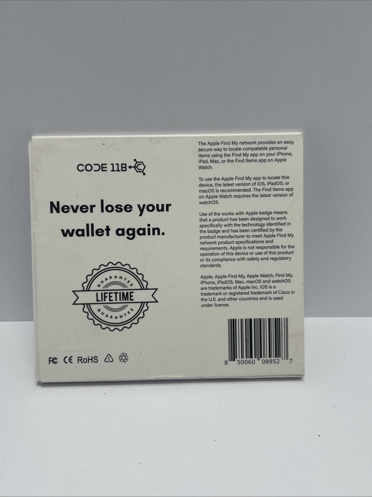 Code 118 Tracker Card - Apple Find My App Never Lose Your Wallet Again! NEW