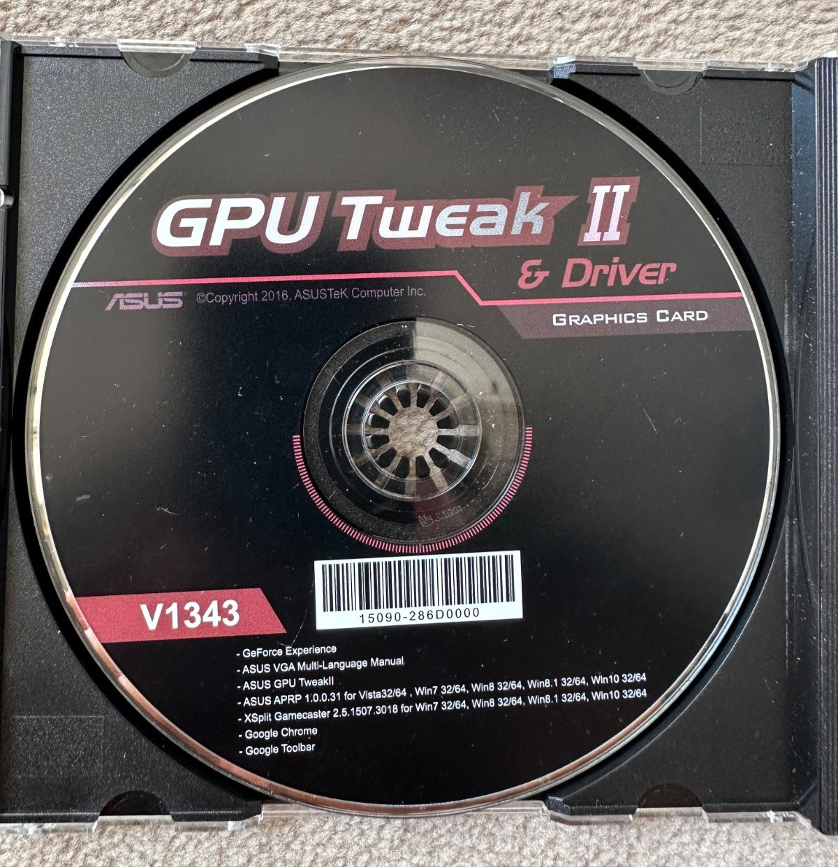 ASUS "GPU TWEAK II & DRIVER" V1343 GRAPHICS CARD SOFTWARE - CD