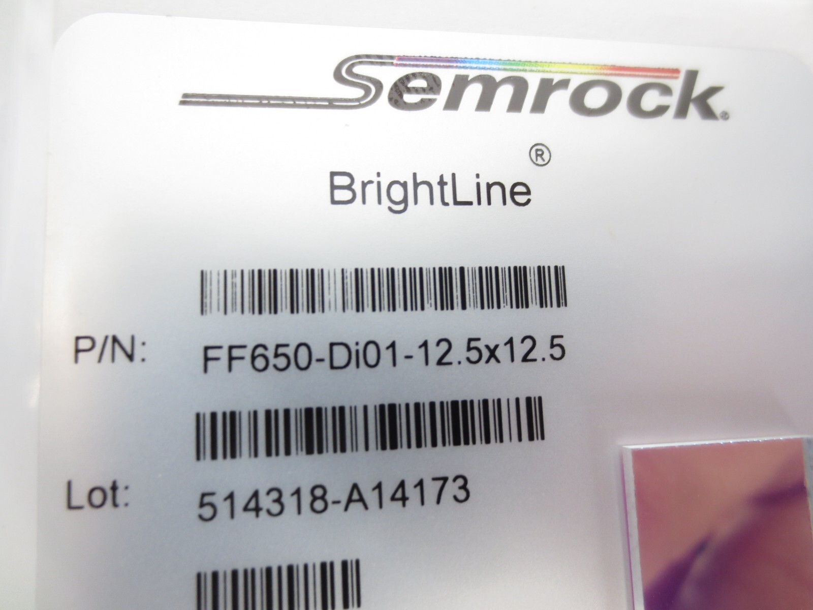 Semrock Brightline FF650-DI01-12.5X12.5 Square Optical Filter