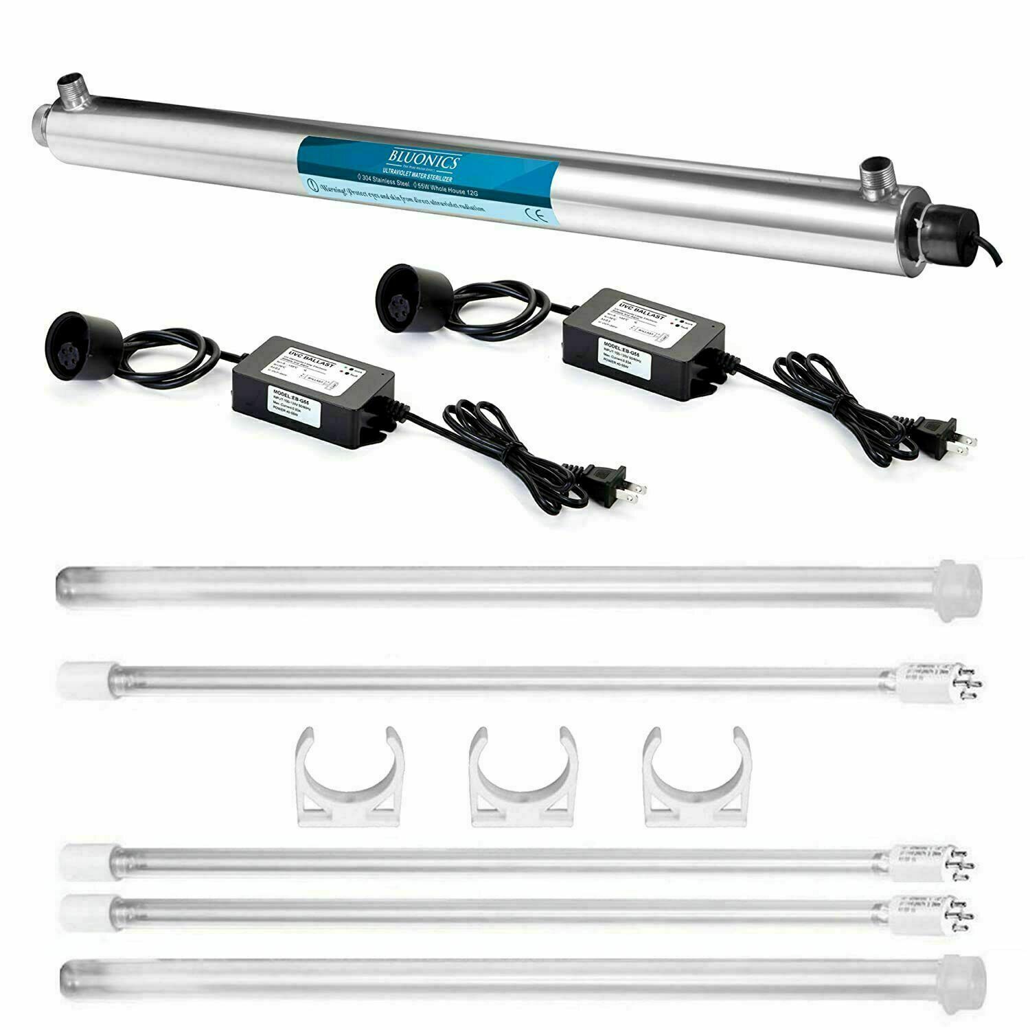 Whole House UV Water Filter 12GPM Ultraviolet Purifier + Bulbs & Ballast