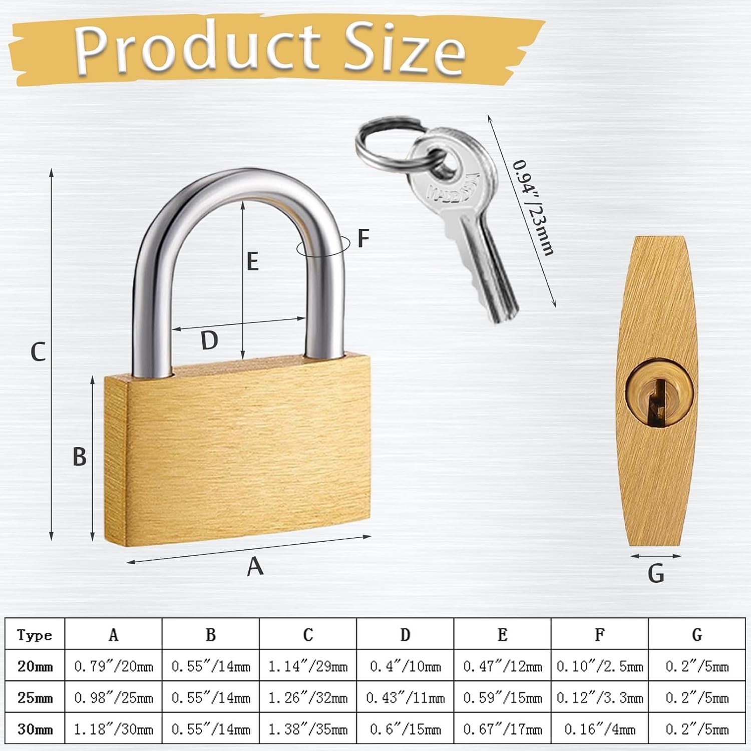 Small Solid Brass Padlocks with Keys Mini Luggage Lock Backpack Gym Locker