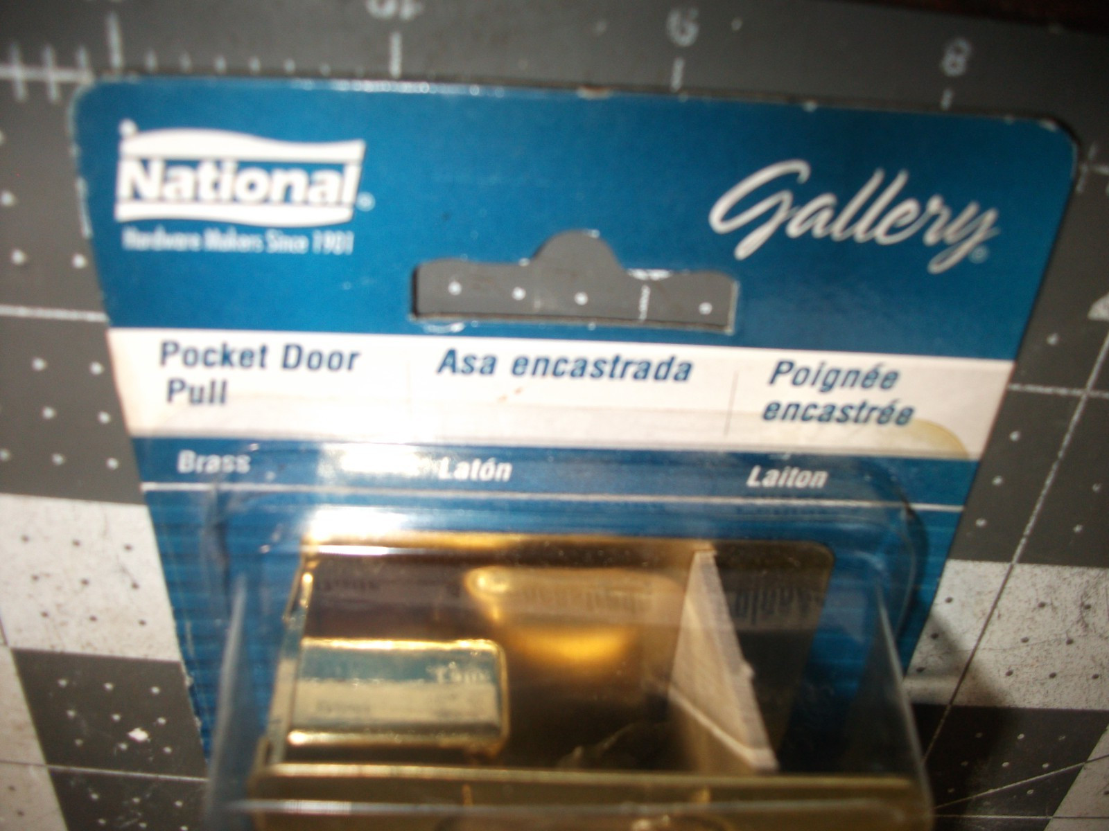 National Hardware N216-069 Corrosion Resist Polish Solid Brass Pocket Door Pull