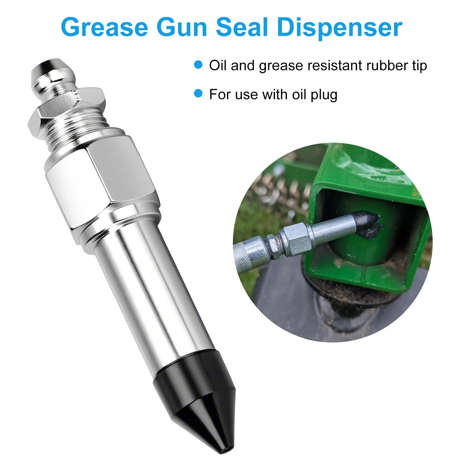 Grease Gun Injector Needle Nozzle Kit with Rubber Adapter Fitting Adapter 9Pcs