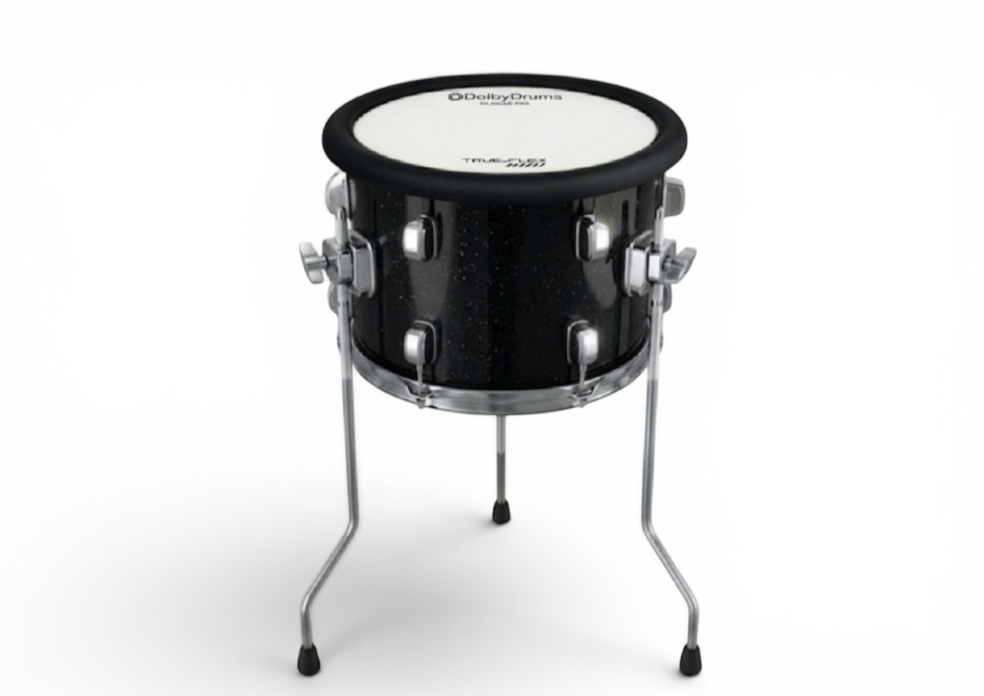 Dolby 12” x 9” Silicone Black Sparkle Electronic Floor Tom for Roland Yamaha Dru