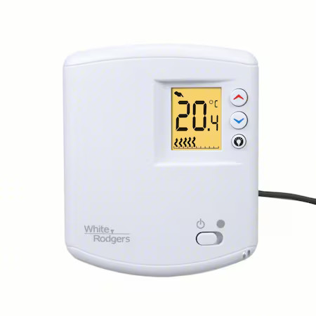 White-Rodgers 01E65 144 Line Voltage Thermostat, Heat Only, 45 To 90F, Slide