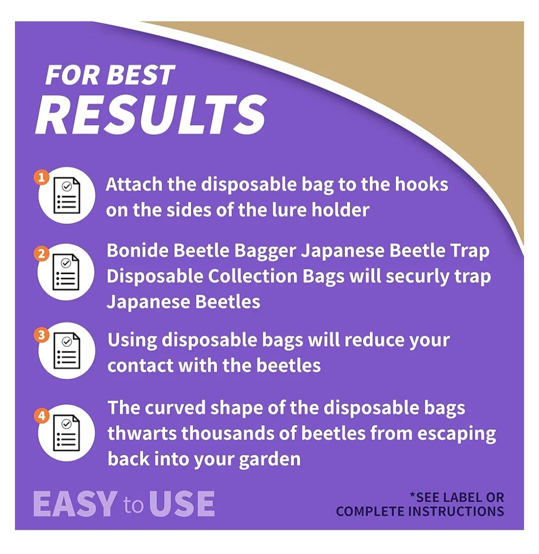 Bonide Beetle Bagger Japanese Beetle Trap Bag Refill New 6 Count