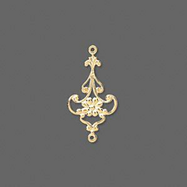 Link Drop Finding Gold Chandelier 1 Inch Flower Pendant Jewelry Lot of 24