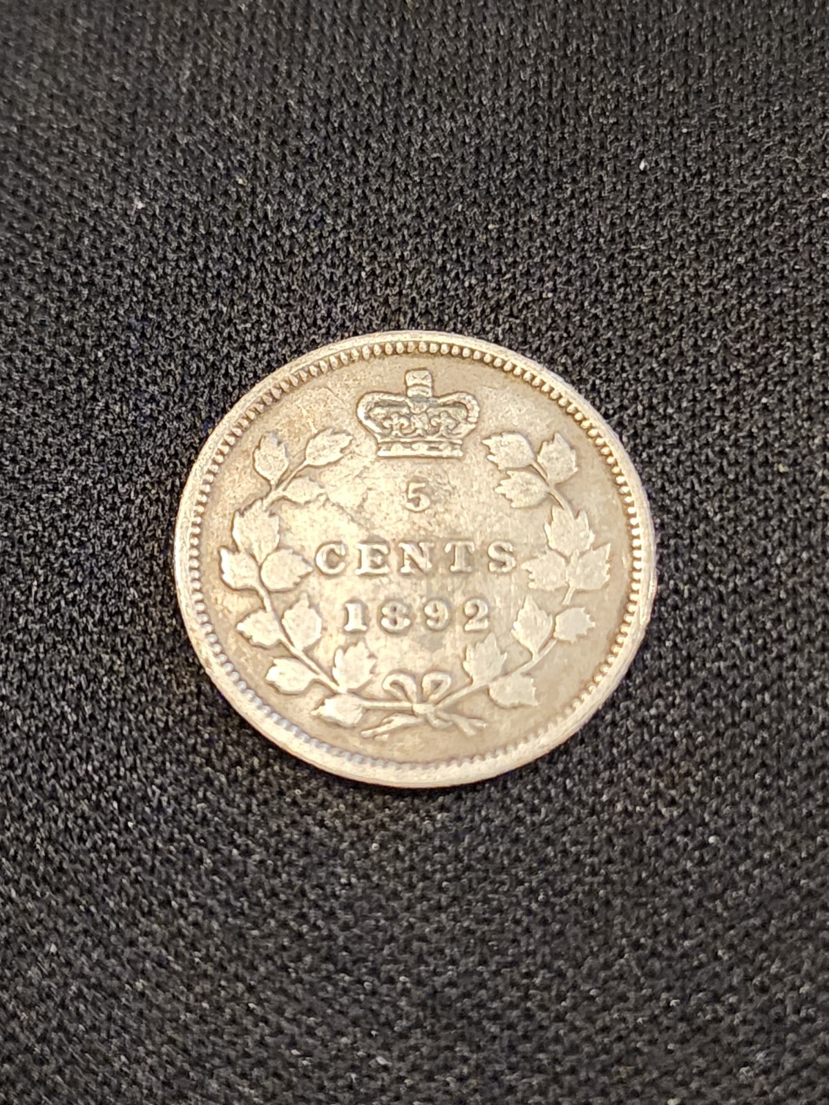 1892 Canada 5 Cents Silver Coin