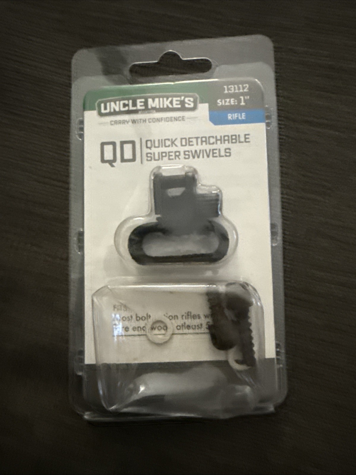 Uncle Mikes Quick Detachable Wood Screw Swivels QD 115 RGS 1 Inch Black 13112