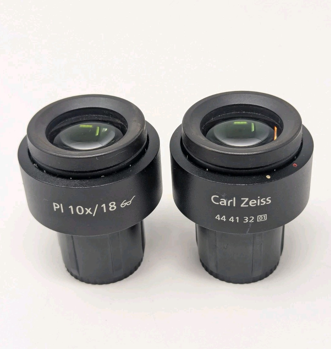 Pair of Zeiss Pl 10x/18 Microscope Eyepieces 44 41 32 01 44413201