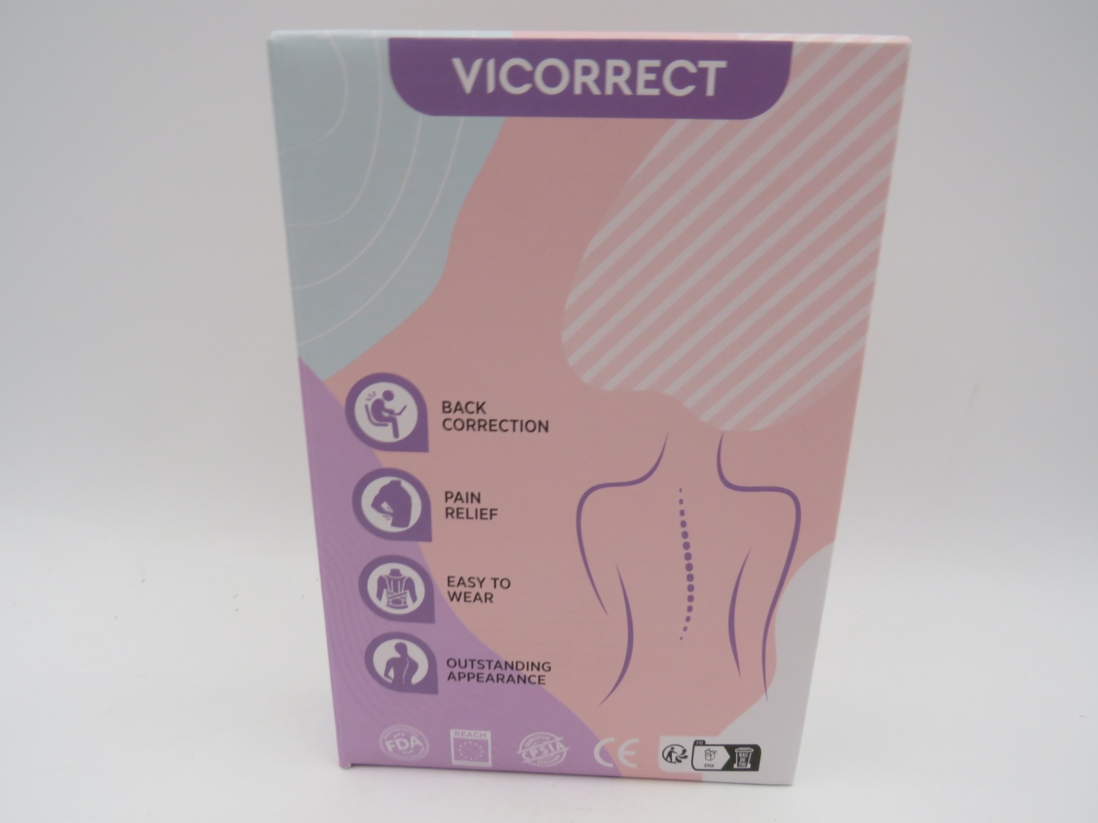 Vicorrect Posture Corrector for Women and Men Adjustable Brace Straps Size M/L