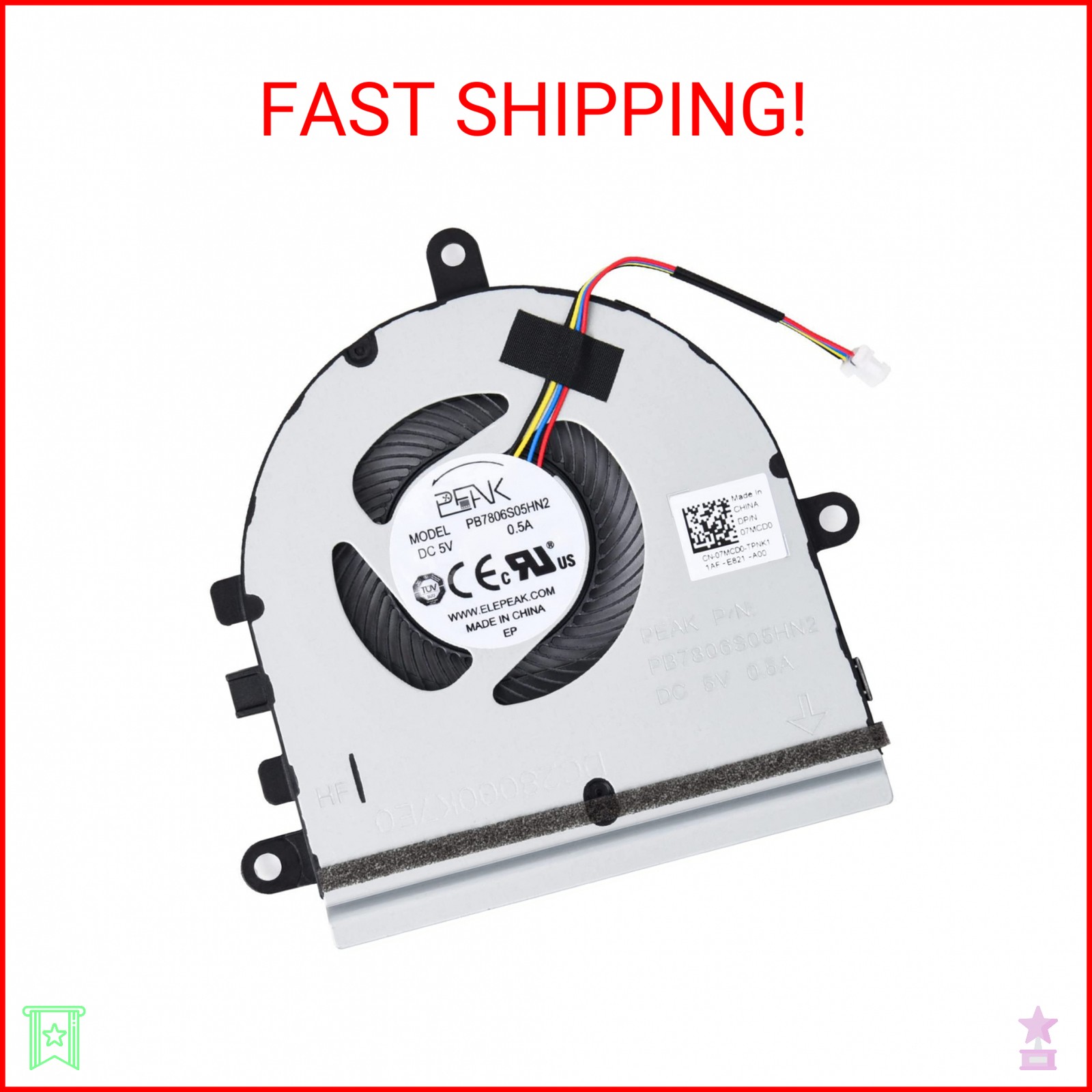 Replacement CPU Cooling Fan for Dell inspiron 15 3501 3505 3533 3583 3585 3593 3