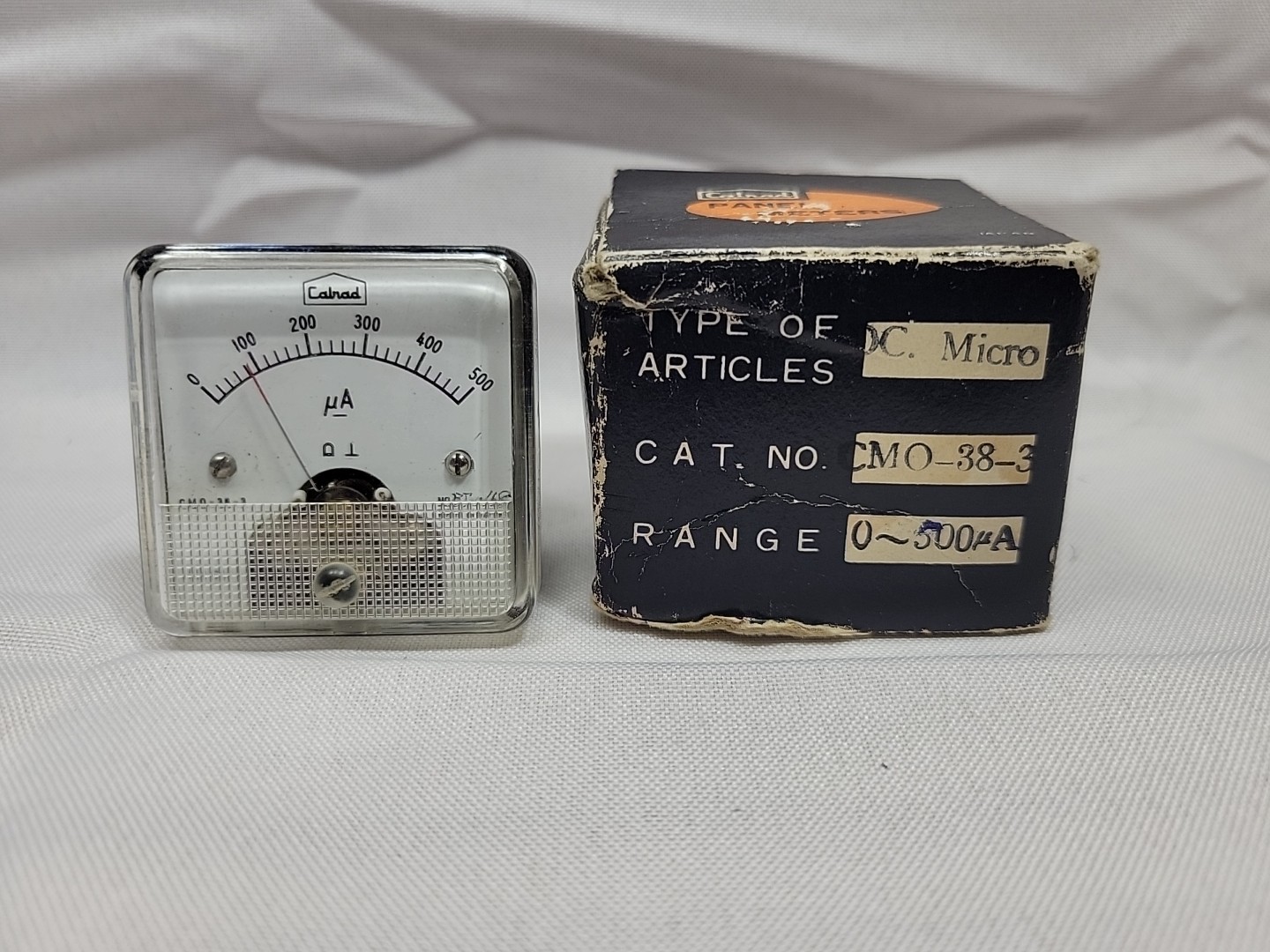 Vintage new Calrad Panel Meter DC. Micro CMO-38-3, O-100uA. Ham Radio Equipment