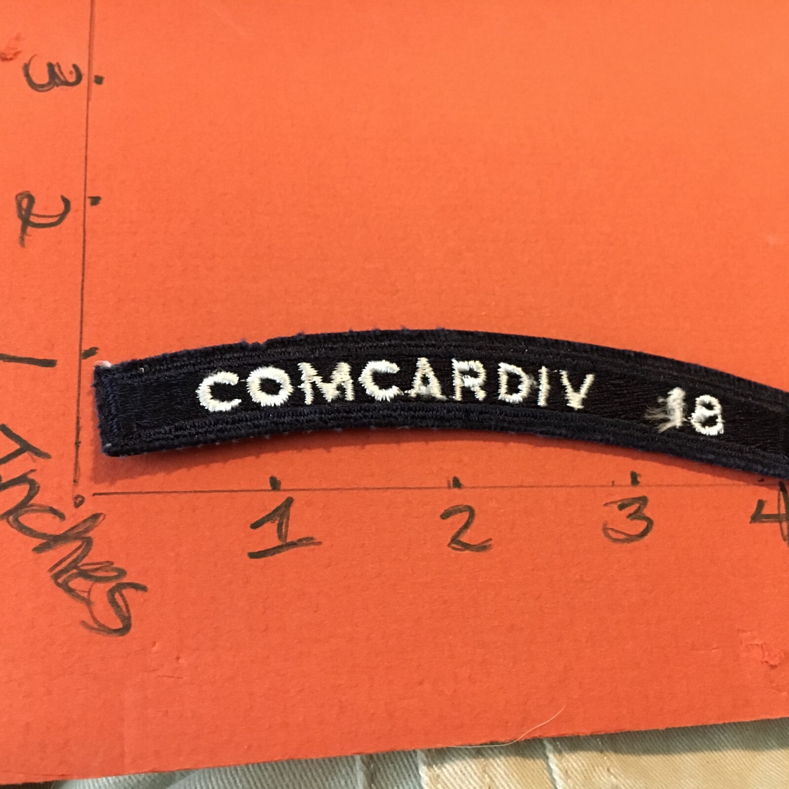 US NAVY SHOULDER STRIP TAB rocker PATCH COMCARDIV 18
