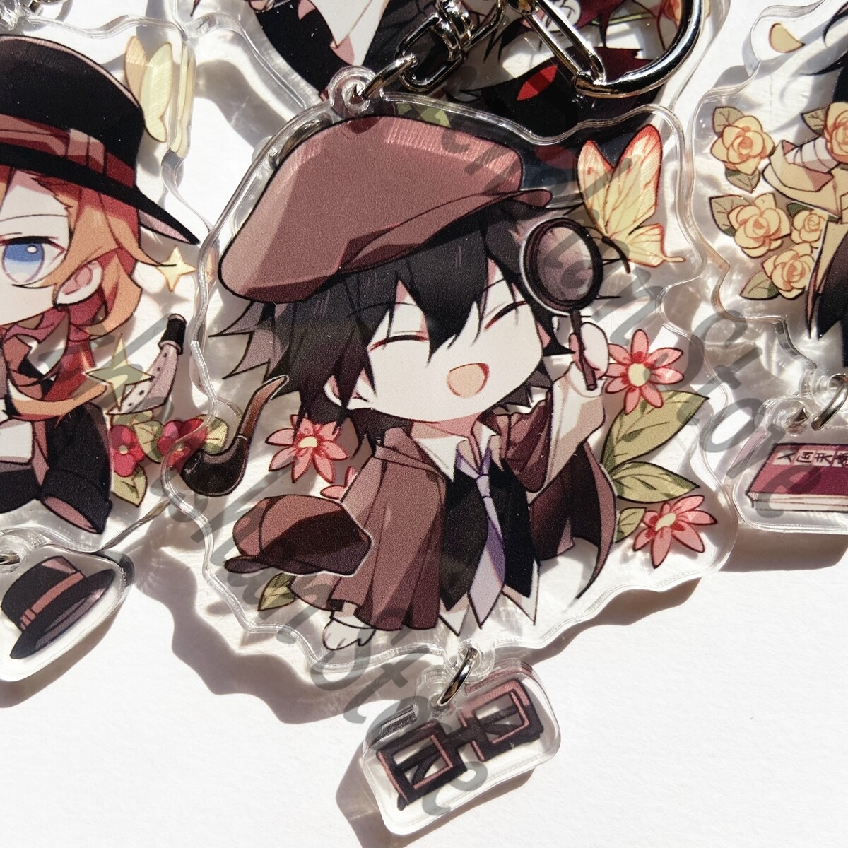 Bungo Stray Dogs Edogawa Rampo Keychains Pendant Bags Key Ring Anime Decor Gift