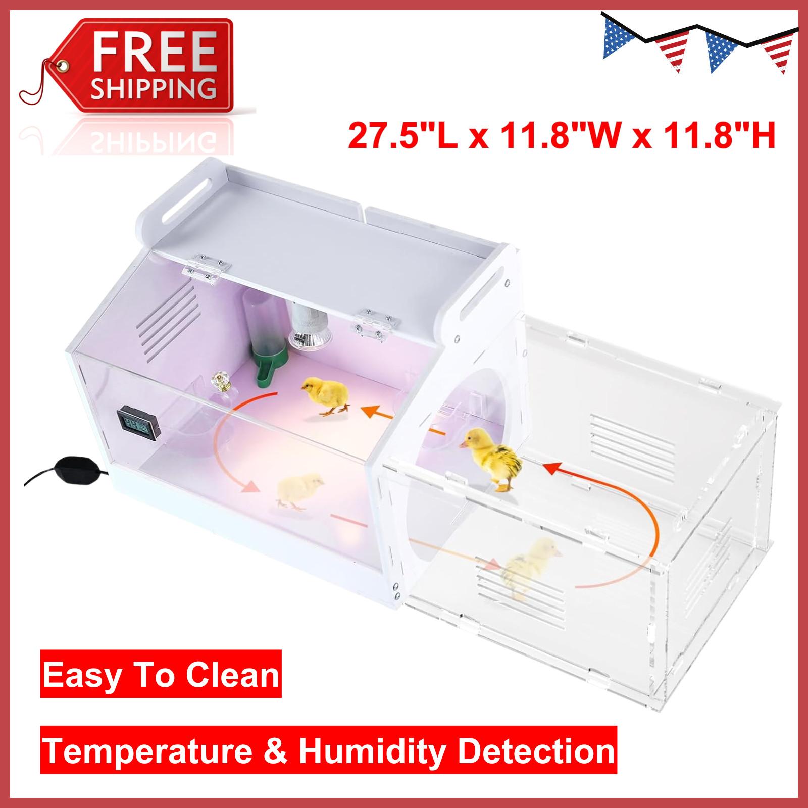 Large-Scale Chick brooder Box Quail Cage Egg Incubator Chick Starter Kit Chicken