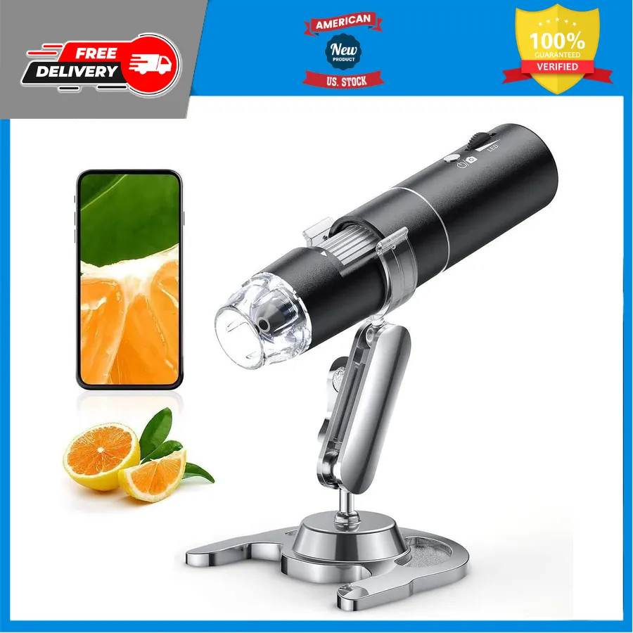 Wireless Digital Microscope 50X-1000X WiFi Handheld Camera with Adjustable Stand