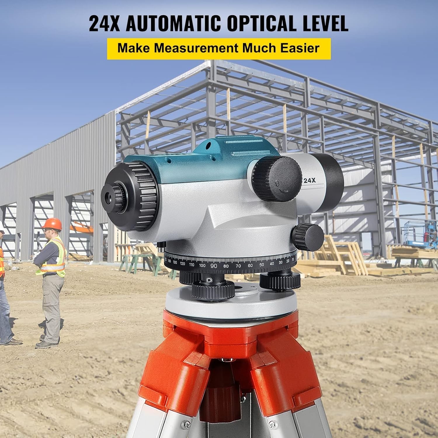 Automatic Transit Level 26X Optical Survey Equipment Auto Level Kit High Precisi
