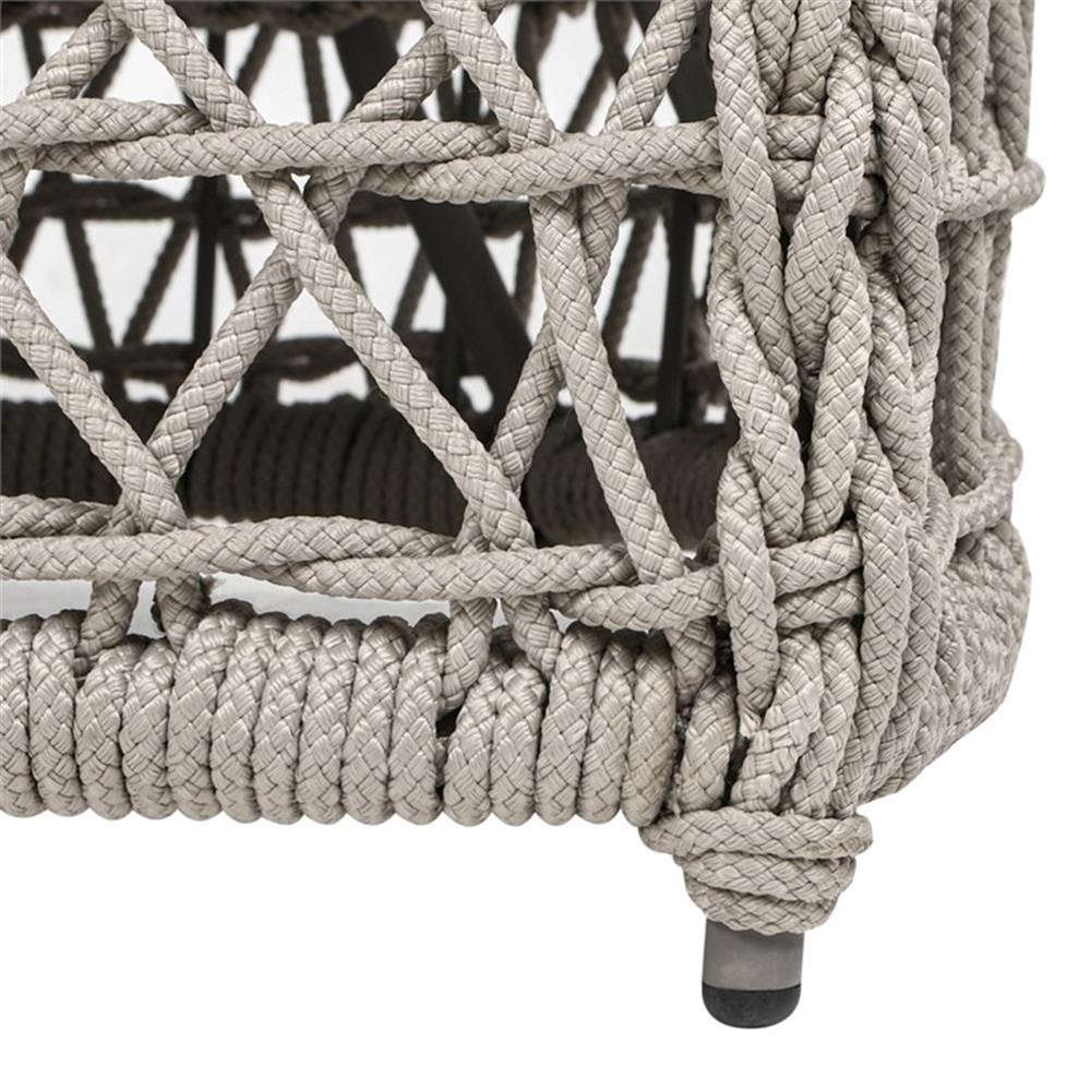 Pemberly Row 63.5" Woven Frame Barrel Deep Seating Patio Loveseat in Oat Beige