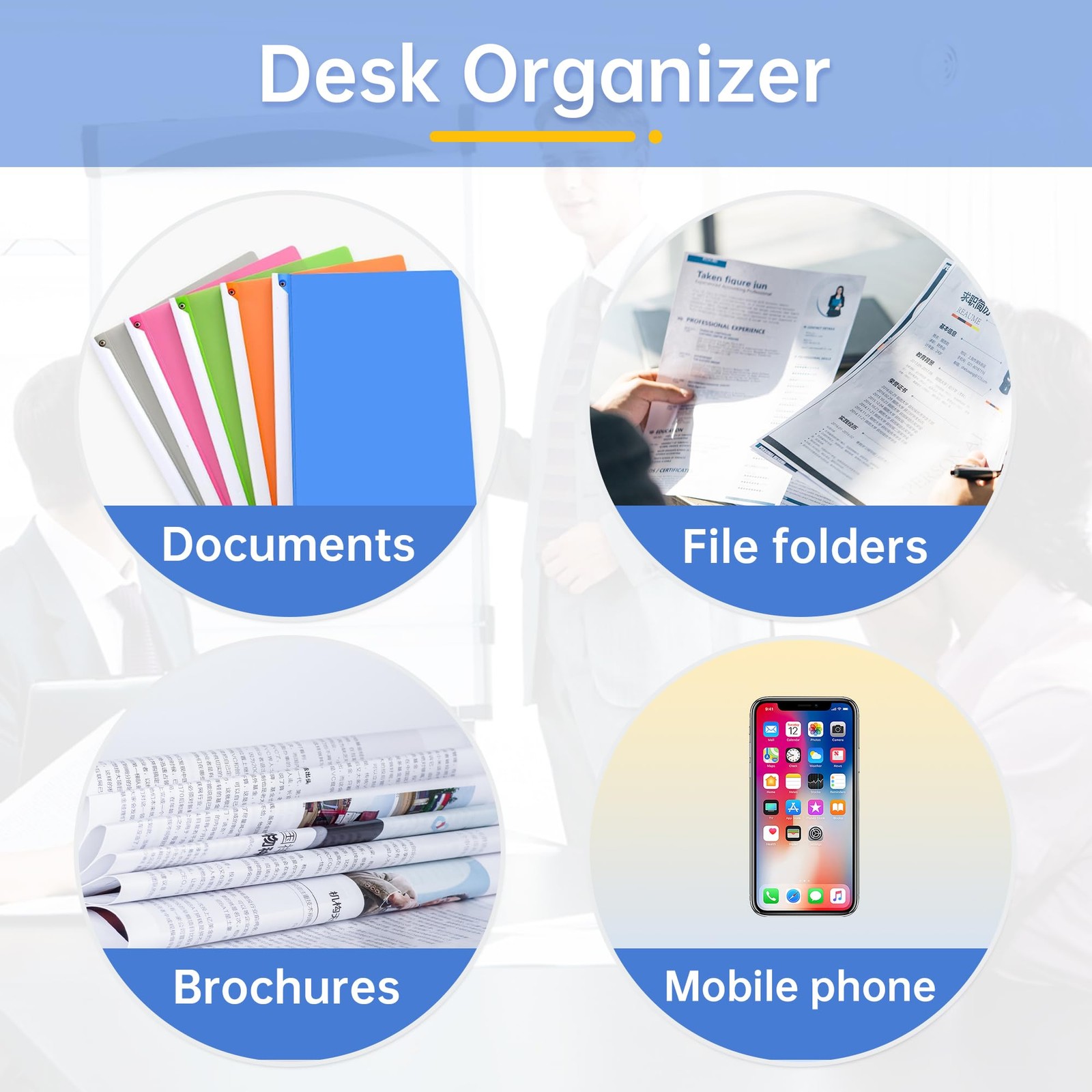 4 Pack Stackable Paper Trays for Letter Documents, Desktop File Organizers fo...