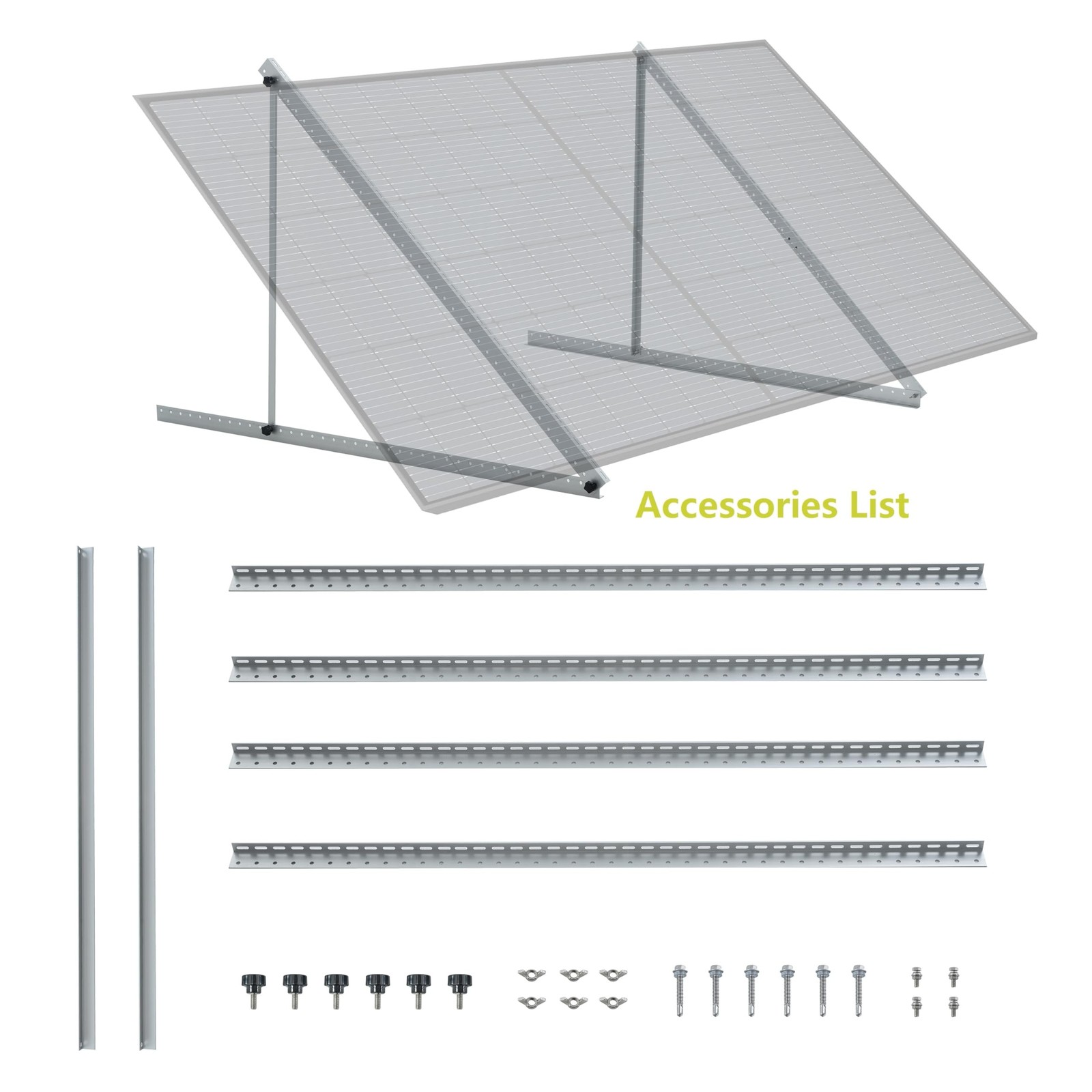 JJN 58" Solar Panel Mount, 0 to 90° Adjustable Solar Panel Mounting Bracket