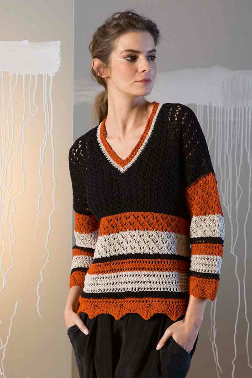Pullover - Lang Yarns Quattro - Model Package Knitting Package With Instructions