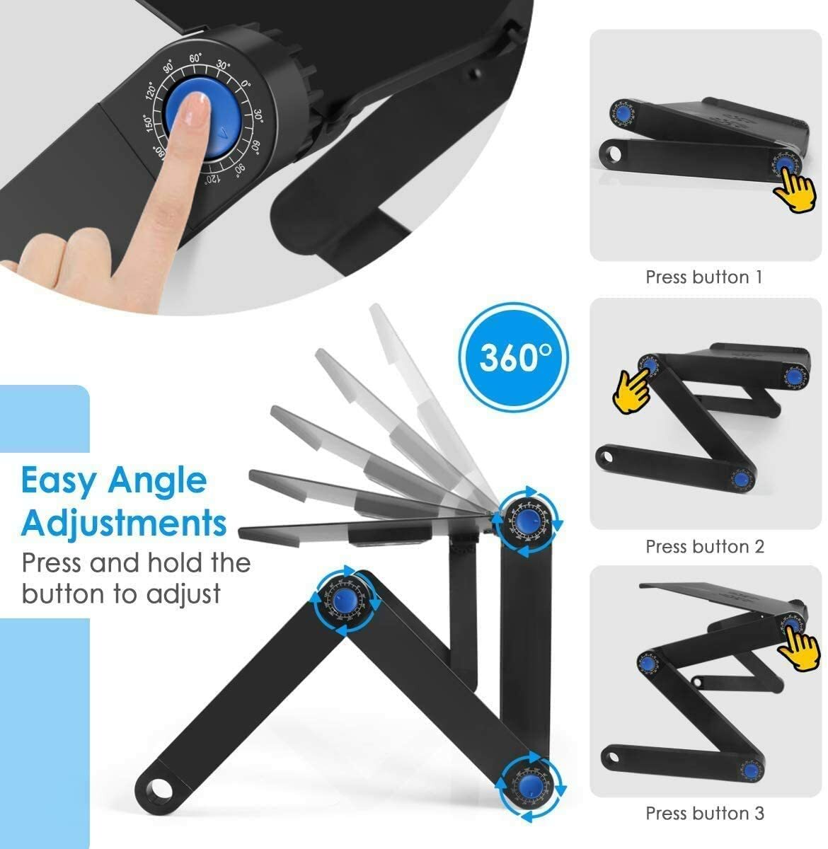 Laptop Table Adjustable Computer Stand Portable Workstation Notebook Holder
