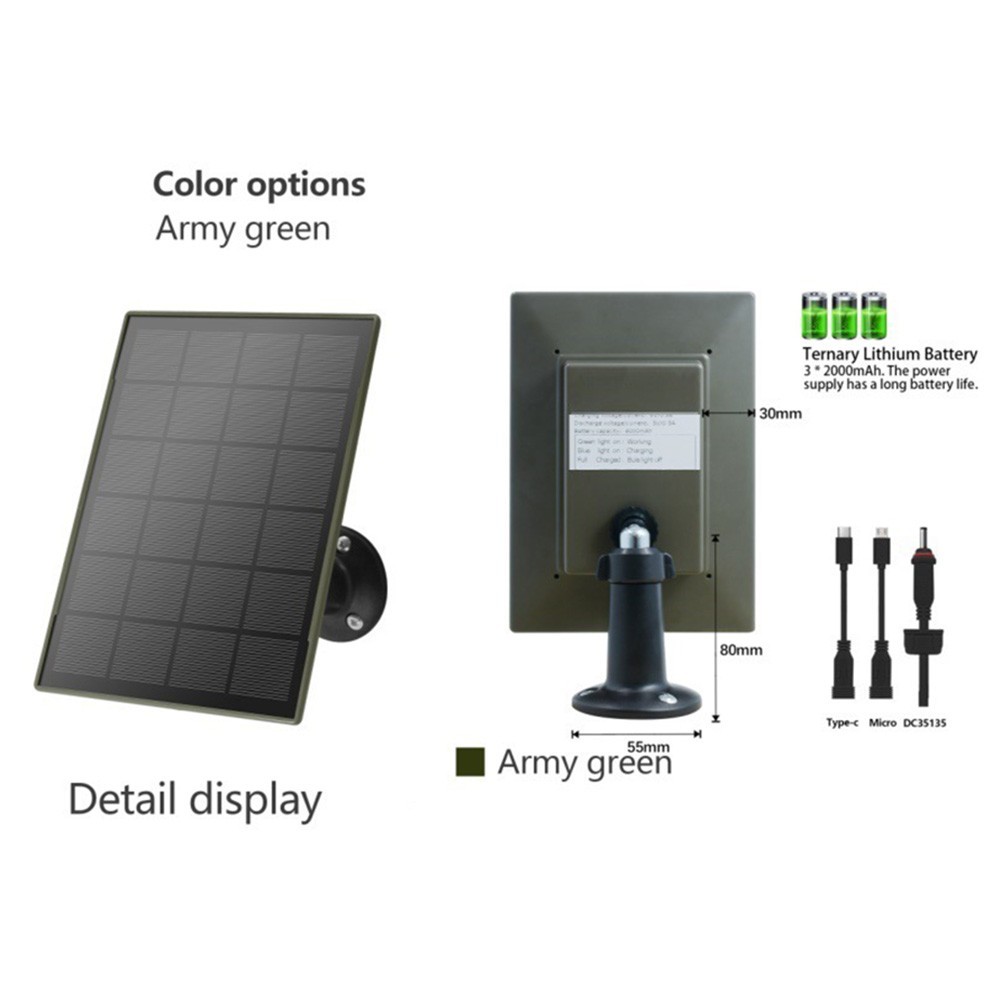 For Outdoor Solar Charging System for Trail Camera Includes All Adapters