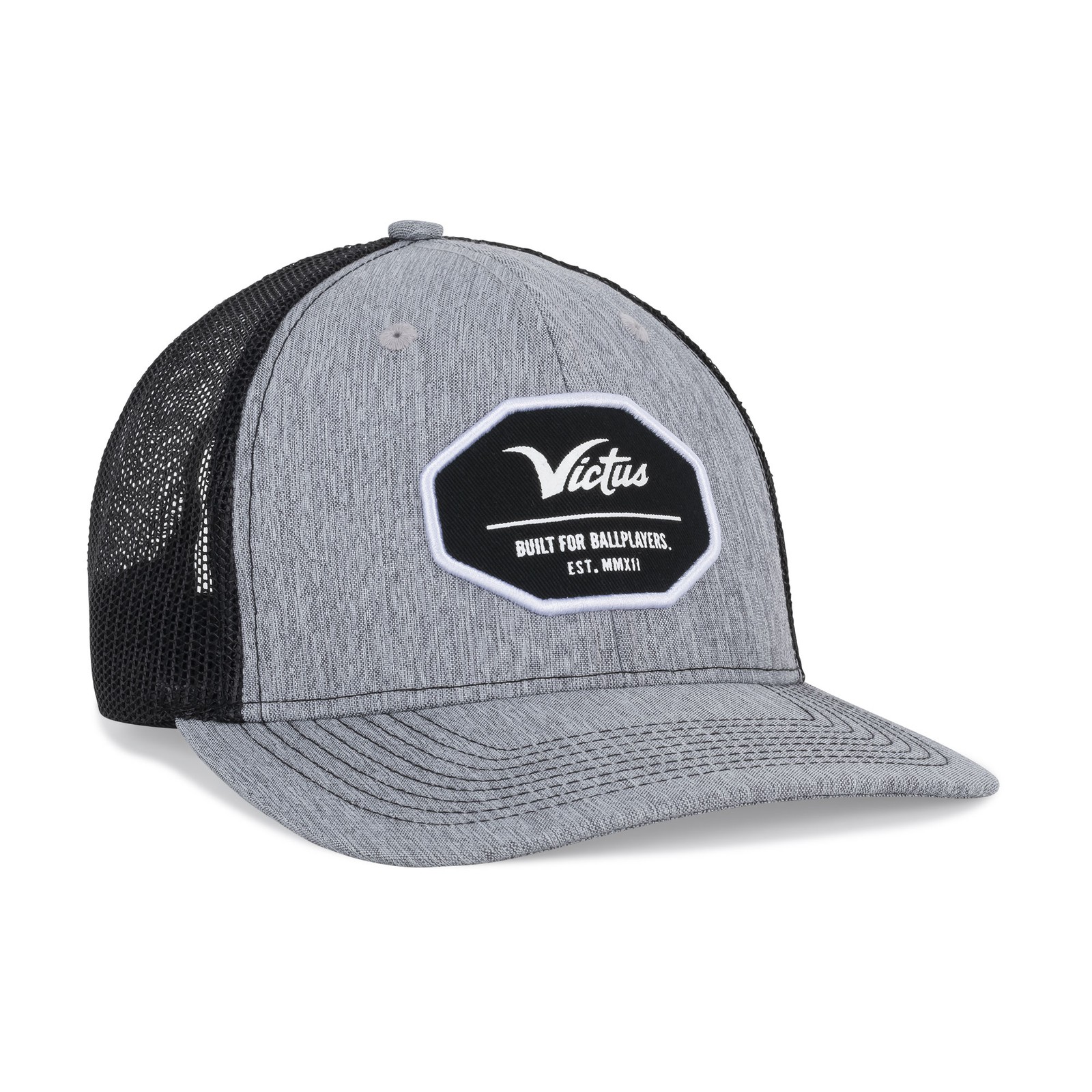 Victus Built For Snapback Baseball/Softball Trucker Hat - Gray/Black