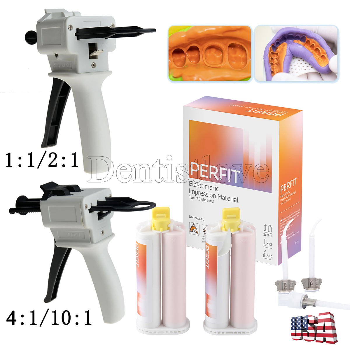 Pistola dosificadora dental para materiales de impresión Heavy/Light Body Fast N