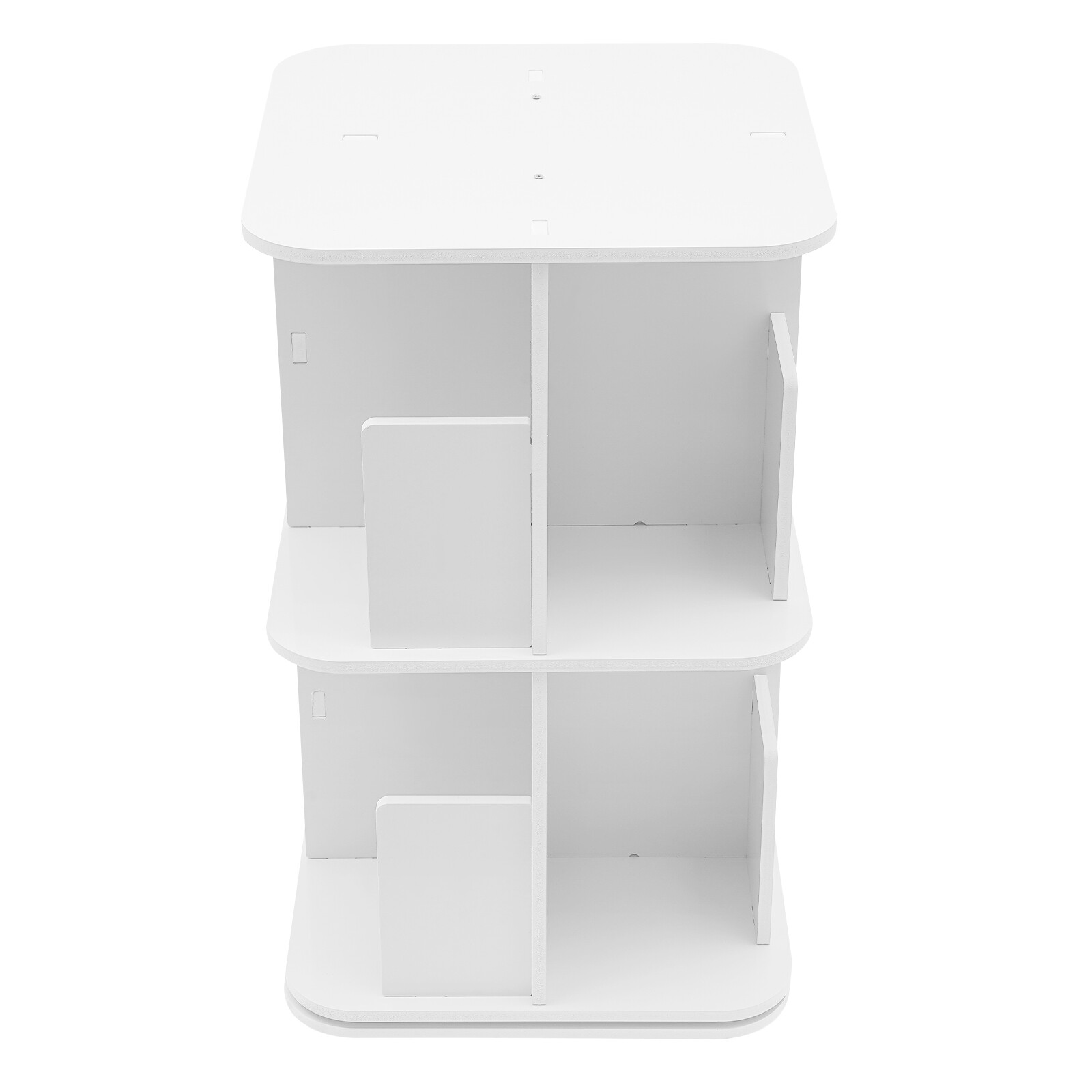 2-Tier Rotating Corner Bookshelf Open Display Storage Shelf Small Bookcase White