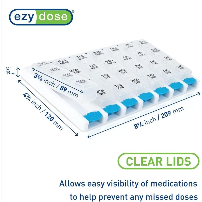 7 Day Pill Organizer Weekly Medication Travel Friendly Easy Use Durable Design