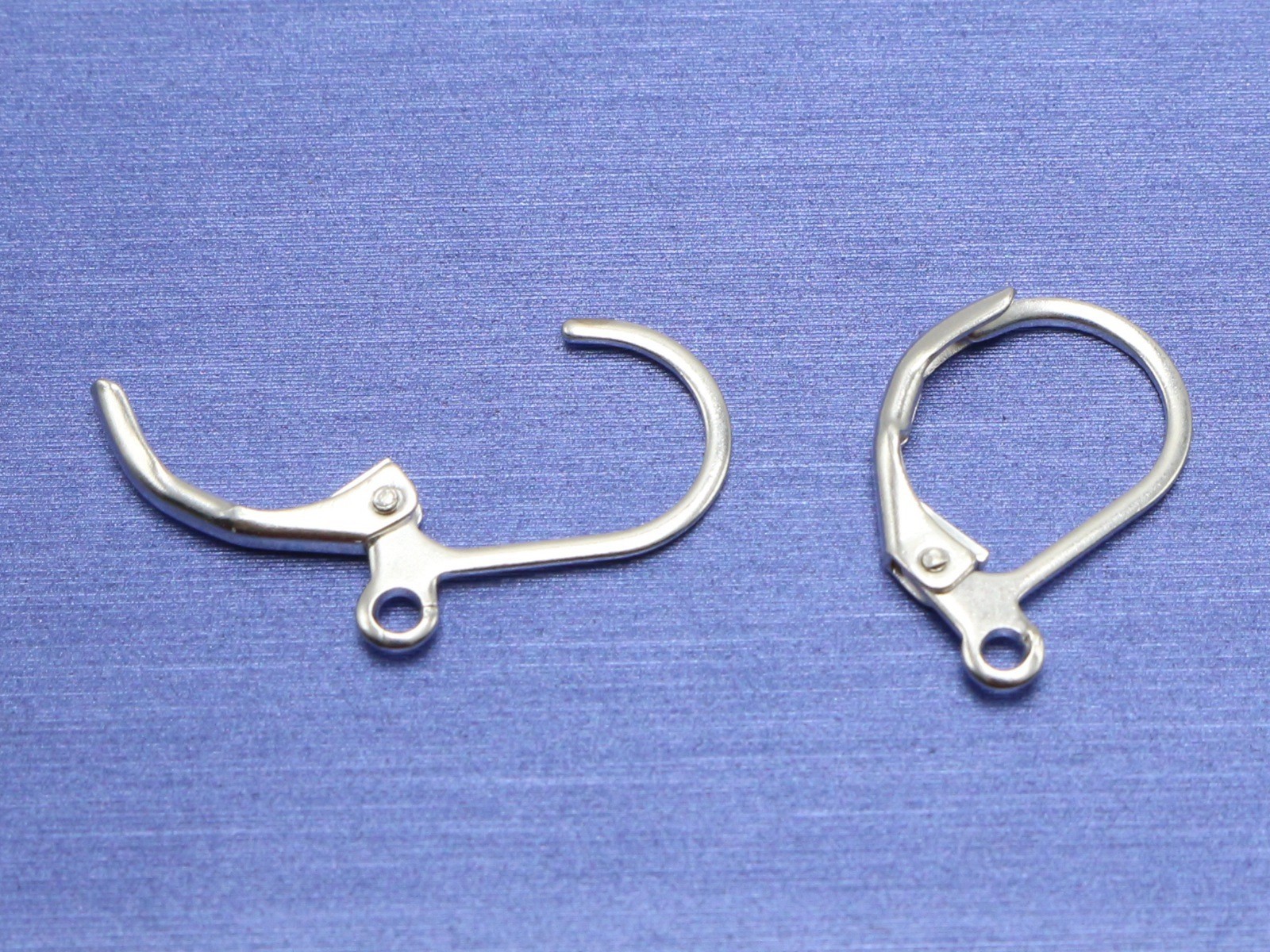 100 Silver Plated French Lever Back Earwire Ear Wire Earring Hook with Hoop