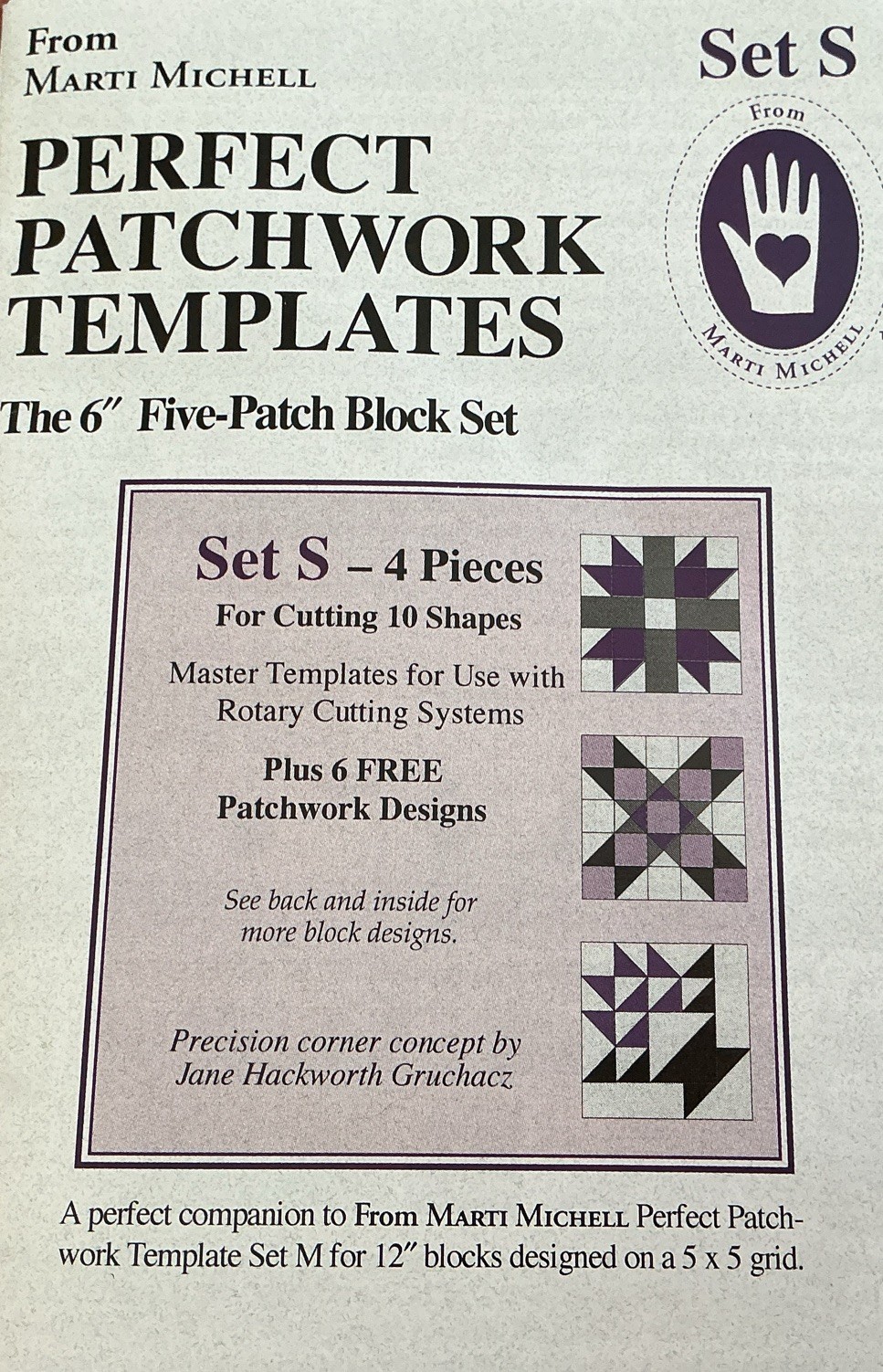 Marti Michell Perfect Patchwork Templates Set S The 6" Five-Patch Block Set 8166