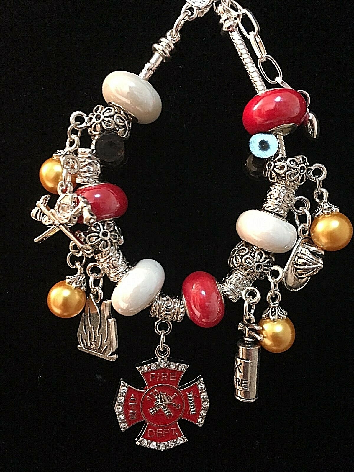 Firefighter & Frist Responder Silver Snake Chain bracelets Version #1