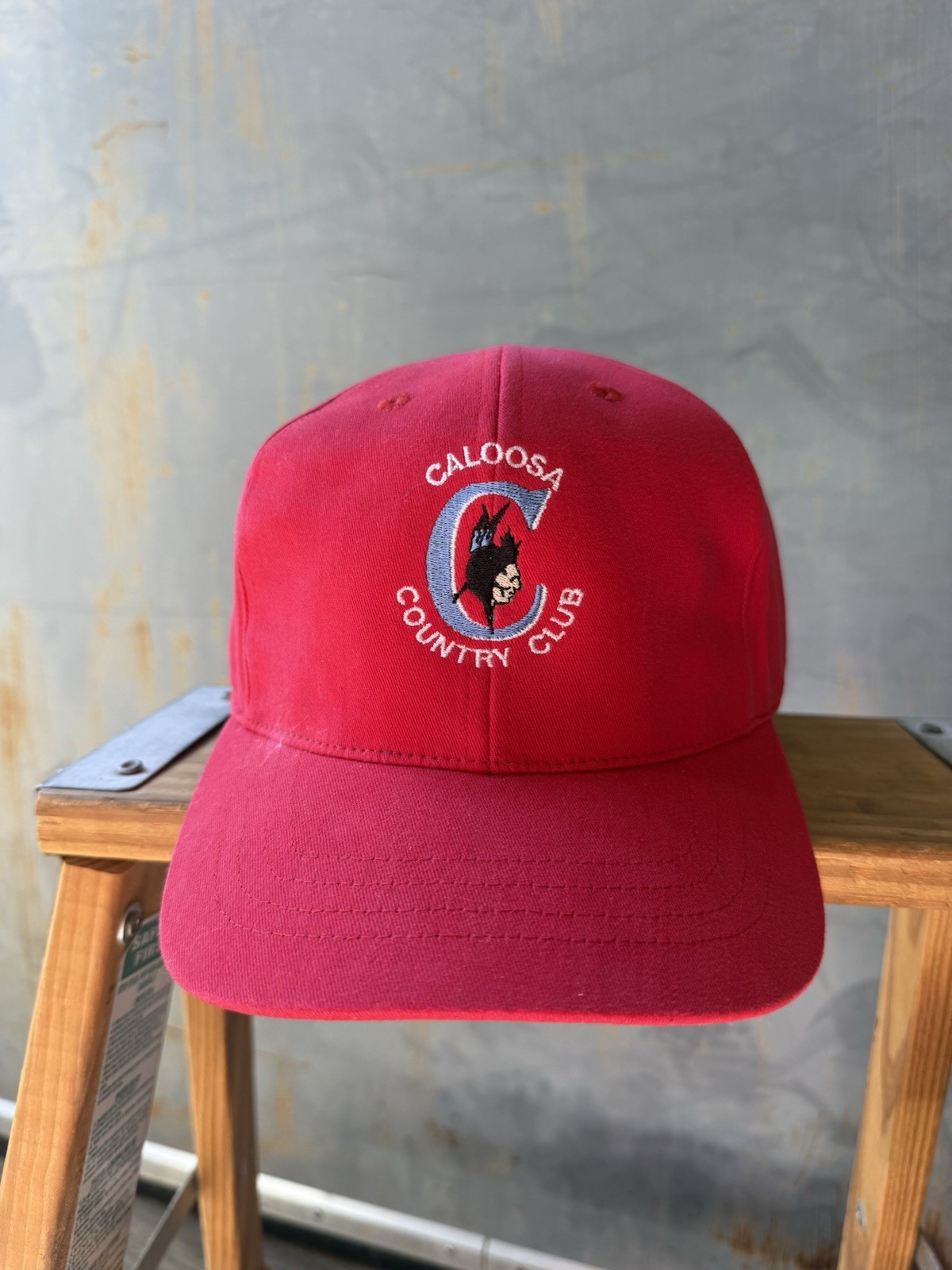 Caloosa Country Club Red Embroidered Baseball Cap Hat Golfing Summer Derby Cap