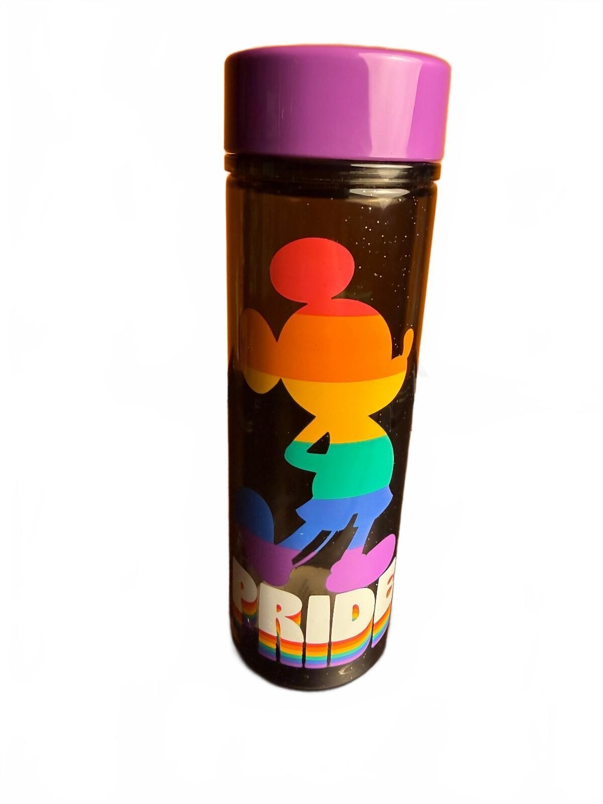 New Disney Pride Rainbow Mickey Mouse Tumbler with Purple Lid water bottle 20oz