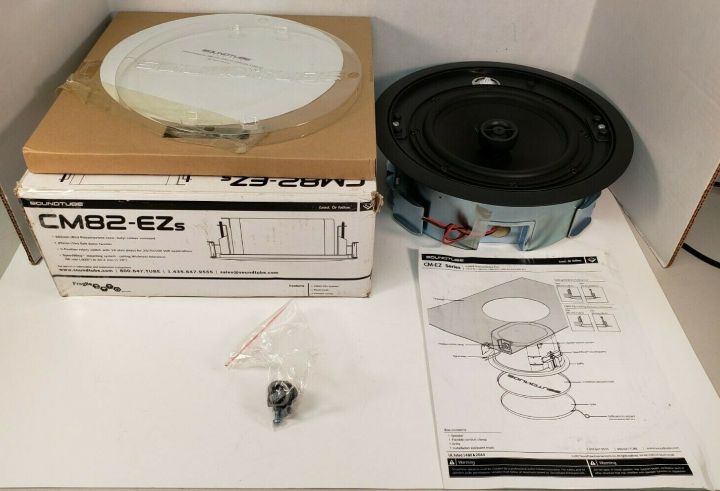 Soundtube CM82-EZs-BK Indoor In-Ceiling 8" Speaker Black New Open Box