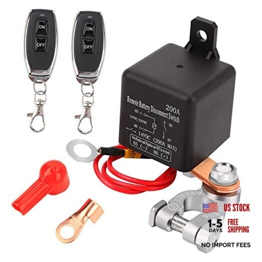 Remote Battery Disconnect Switch 12V Battery Kill Switch for Car Upgraded 200A